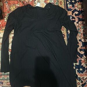 H&M black ribbed long sleeve black size X large